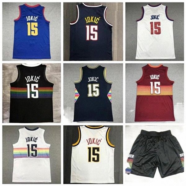 15 jokic jerseys city basketball jersey edition 75th anniversary sleeveless shirt jerseys home away men youth kids q8bn#, Black;red